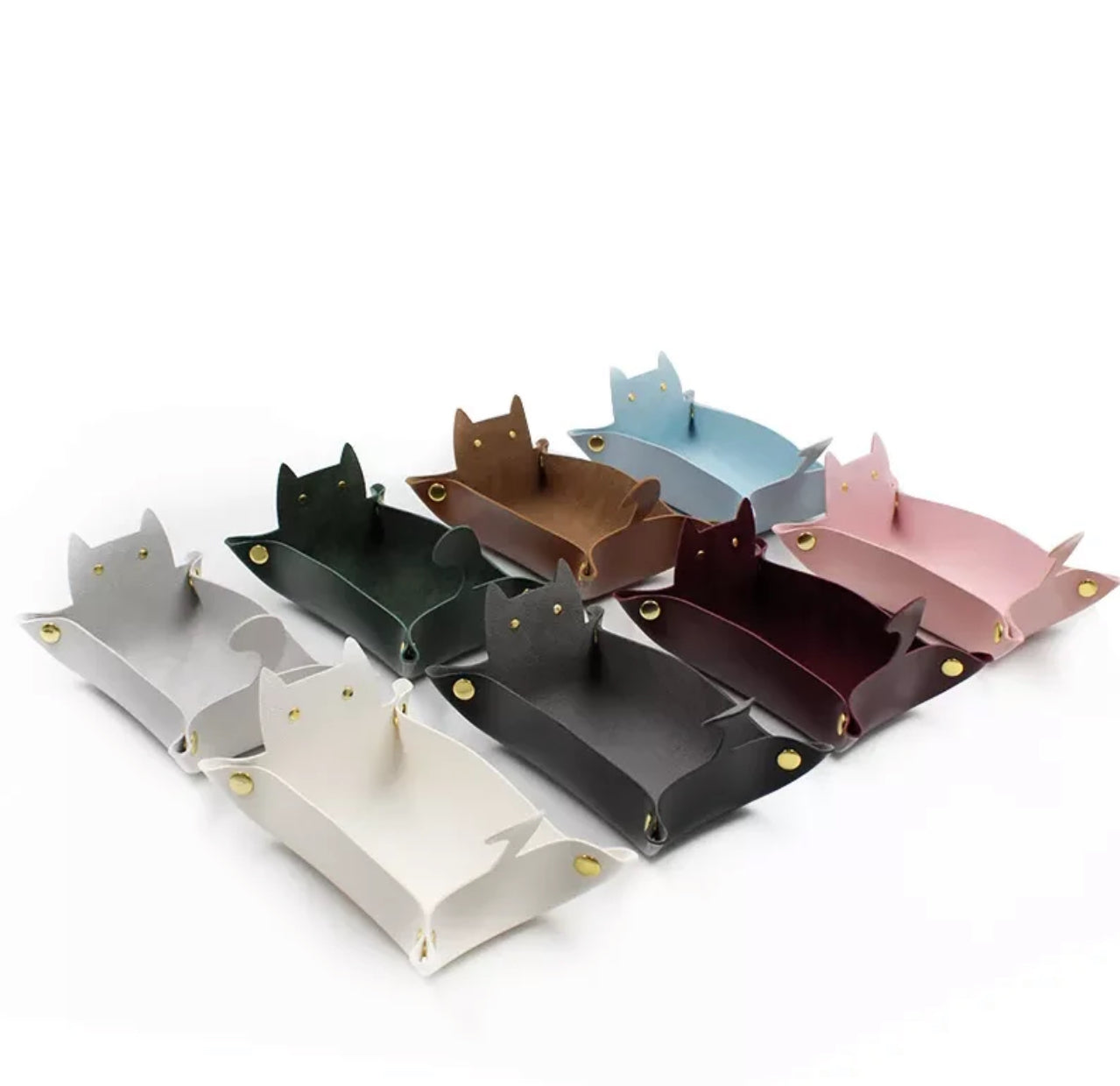 Customized Cat Leather Storage Tray