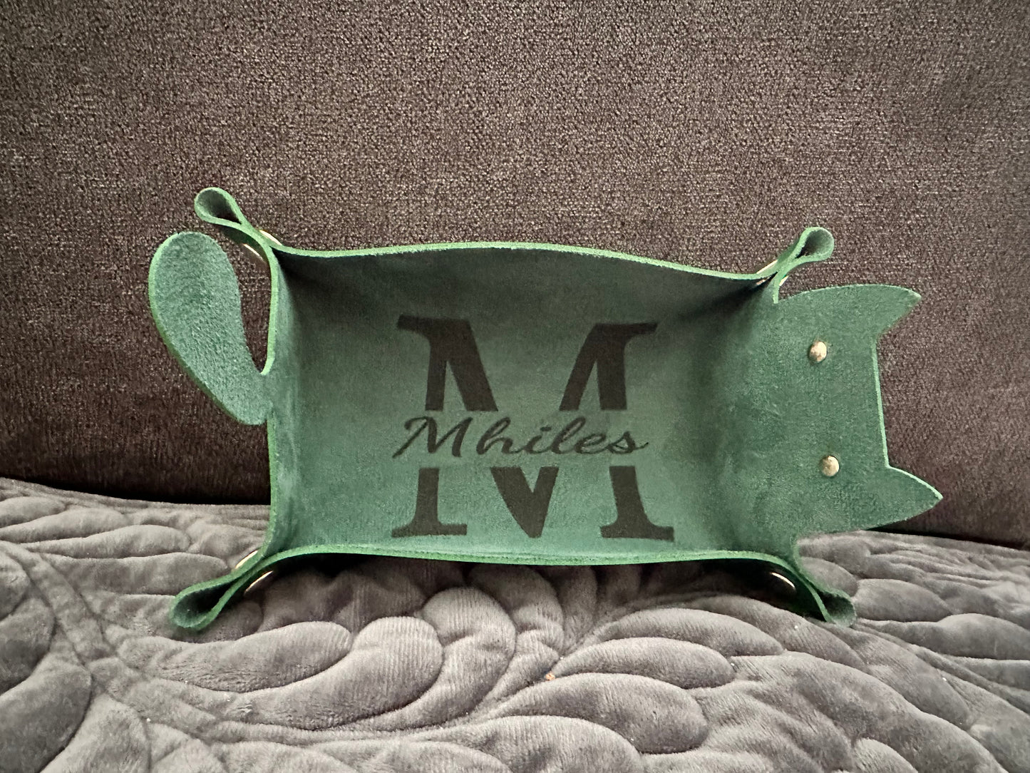 Customized Cat Leather Storage Tray