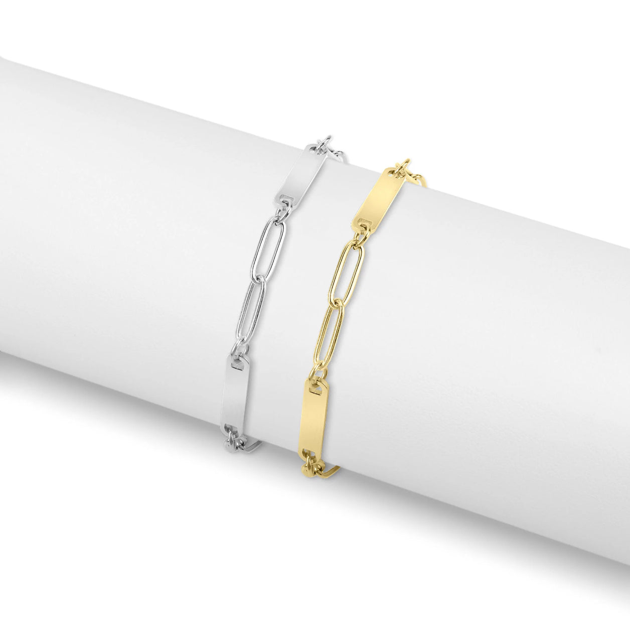 kids 2 bar paperclip bracelet