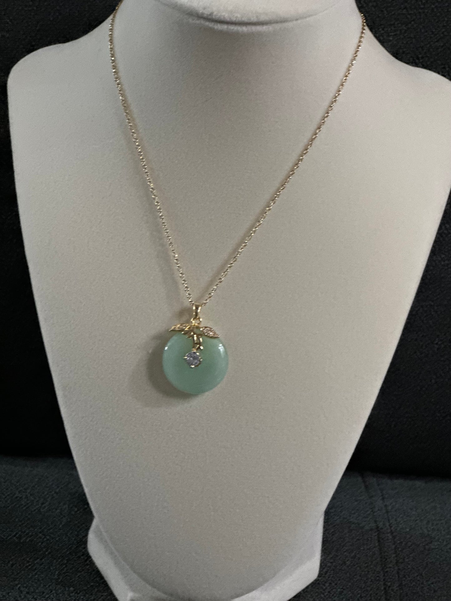 Lucky Jade Stone Buckle Necklace