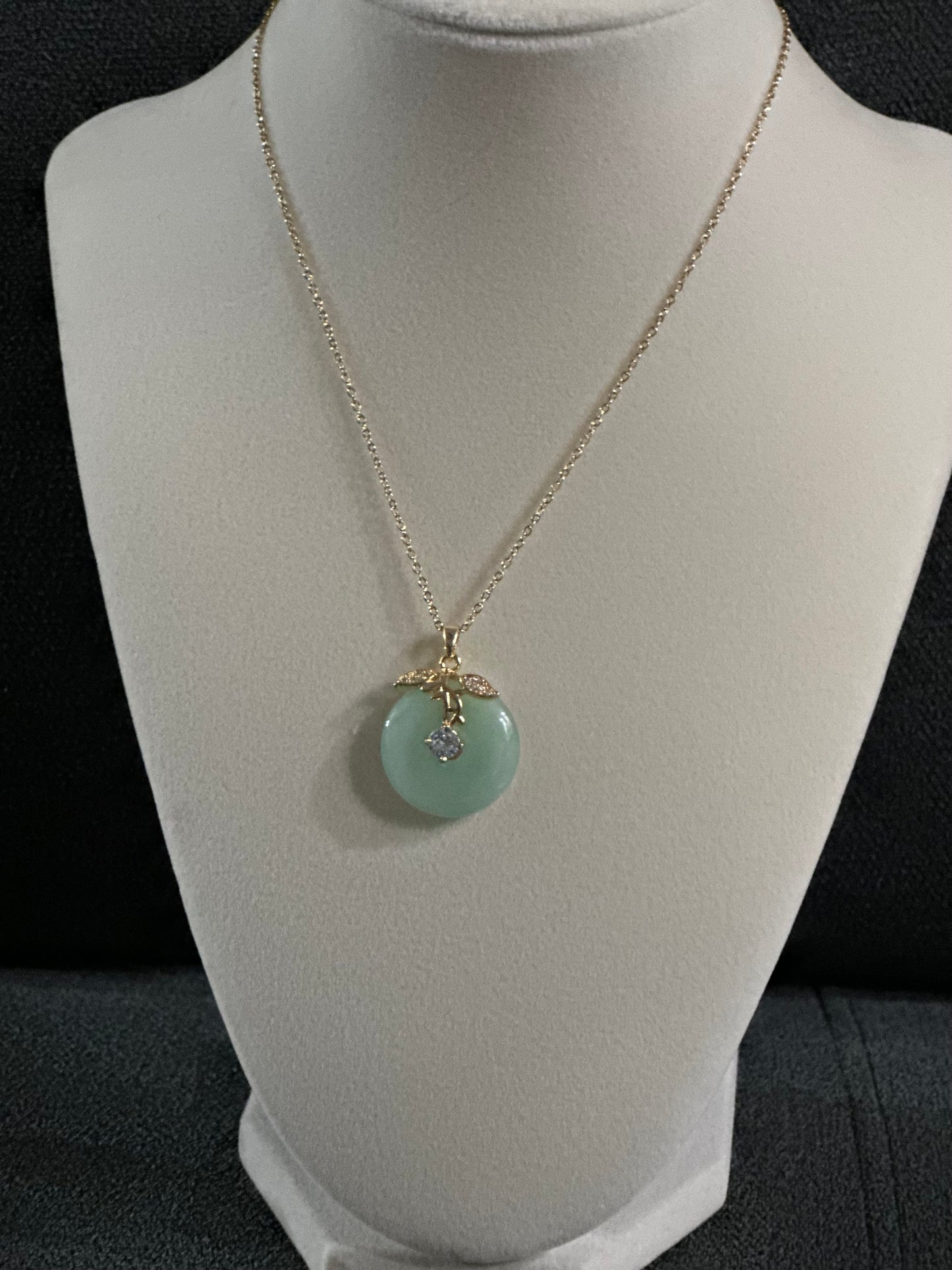 Lucky Jade Stone Buckle Necklace