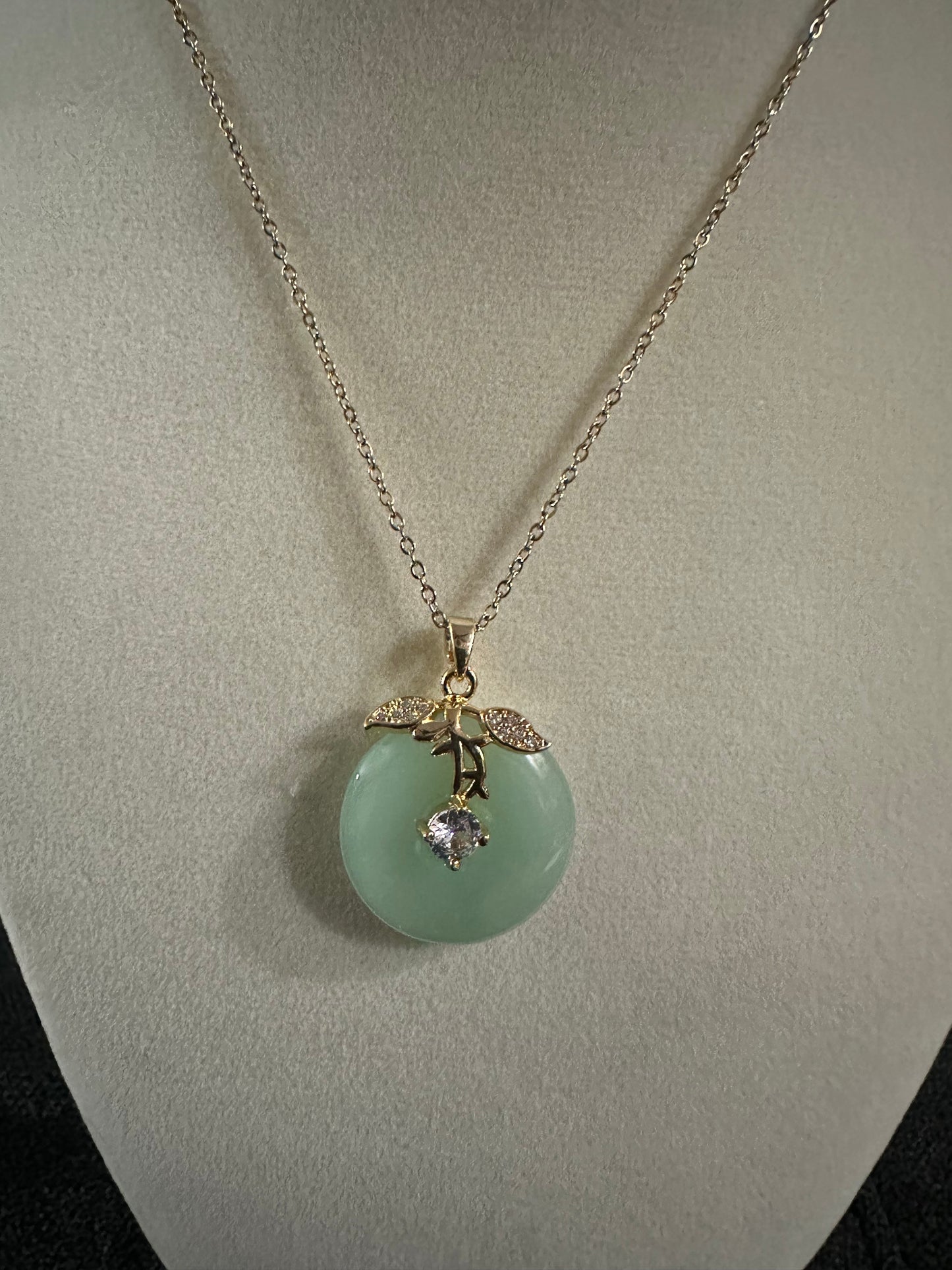 Lucky Jade Stone Buckle Necklace