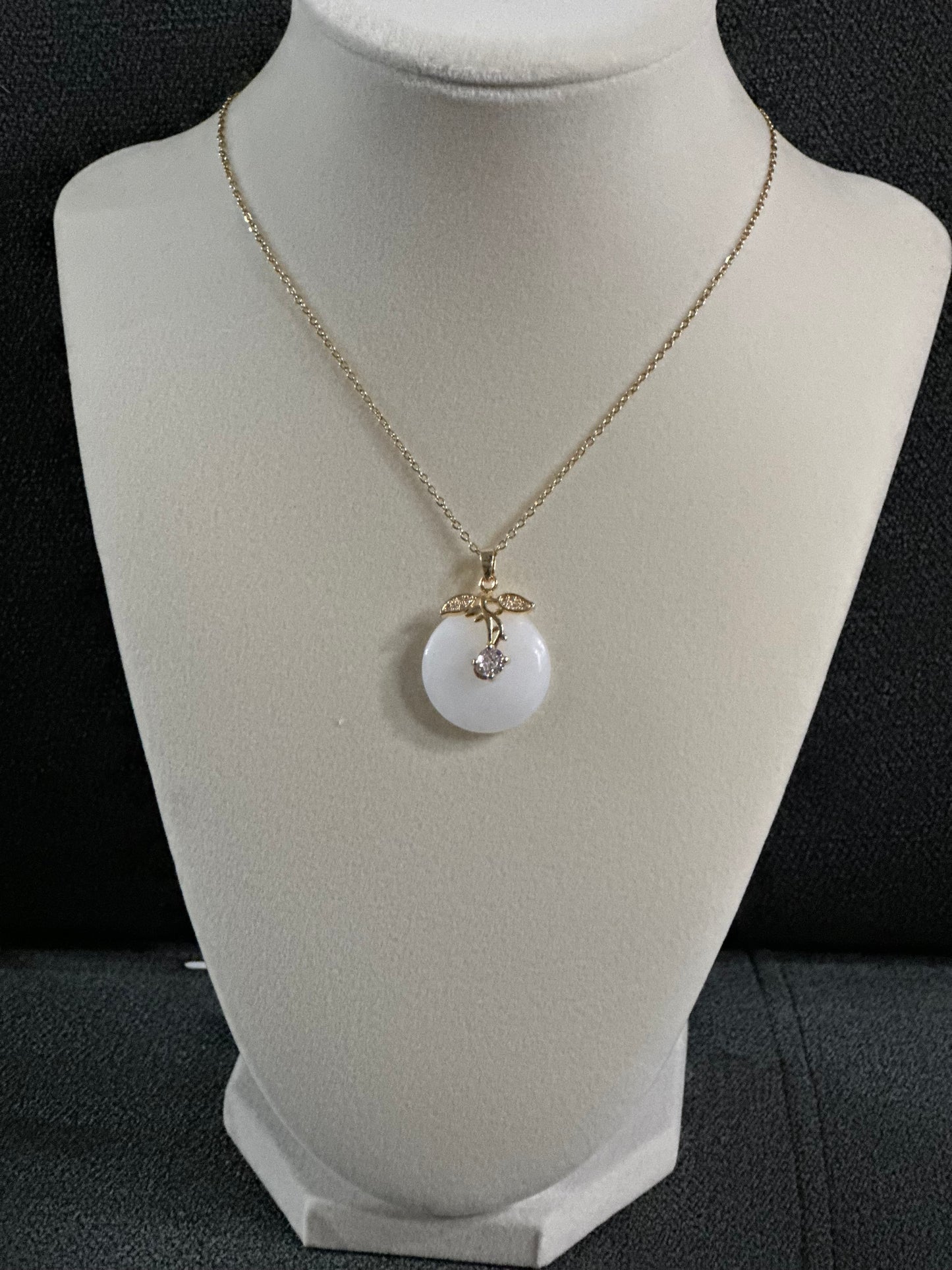 Lucky Jade Stone Buckle Necklace