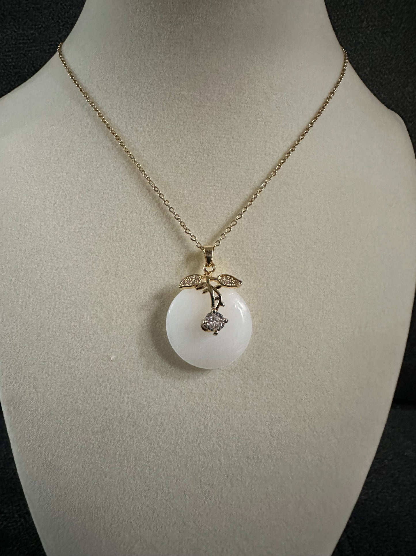 Lucky Jade Stone Buckle Necklace
