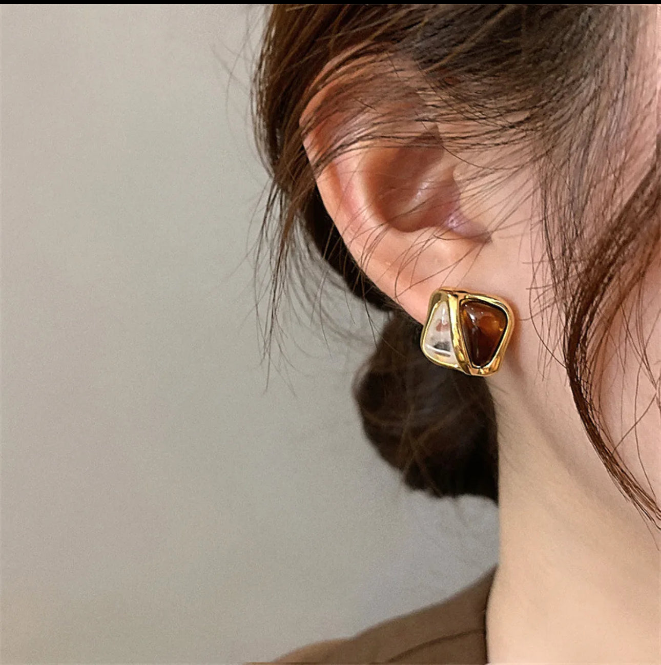 Geometric Splice Color Earrings