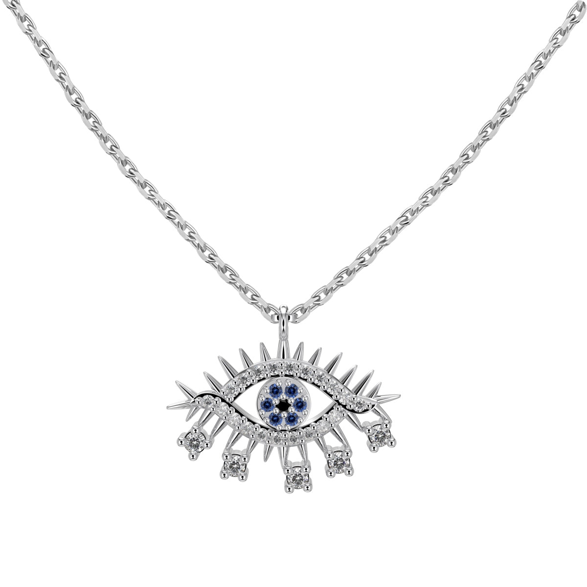 "Vigil Luxe" Evil Eye Necklace A Watchful Glimmer. A Modern Talisman.