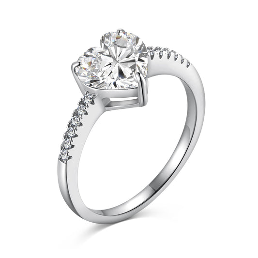 “Amora” Heart-Cut Moissanite Ring