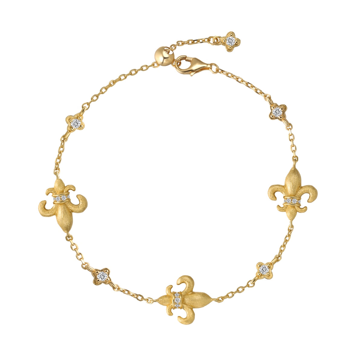 Fleur Royale Bracelet 925 Sterling Silver | 22K Matte Gold Finish | 5A Cubic Zirconia