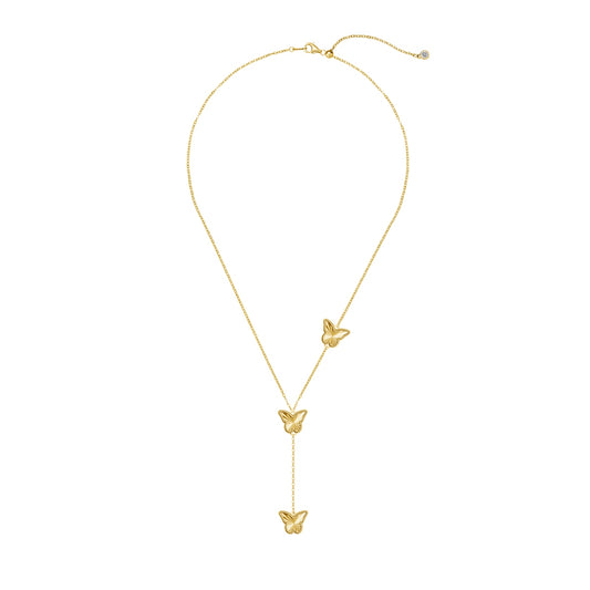 Celestia Flutter Y-Necklace 925 Sterling Silver | 18K Gold Plating | Adjustable Fit