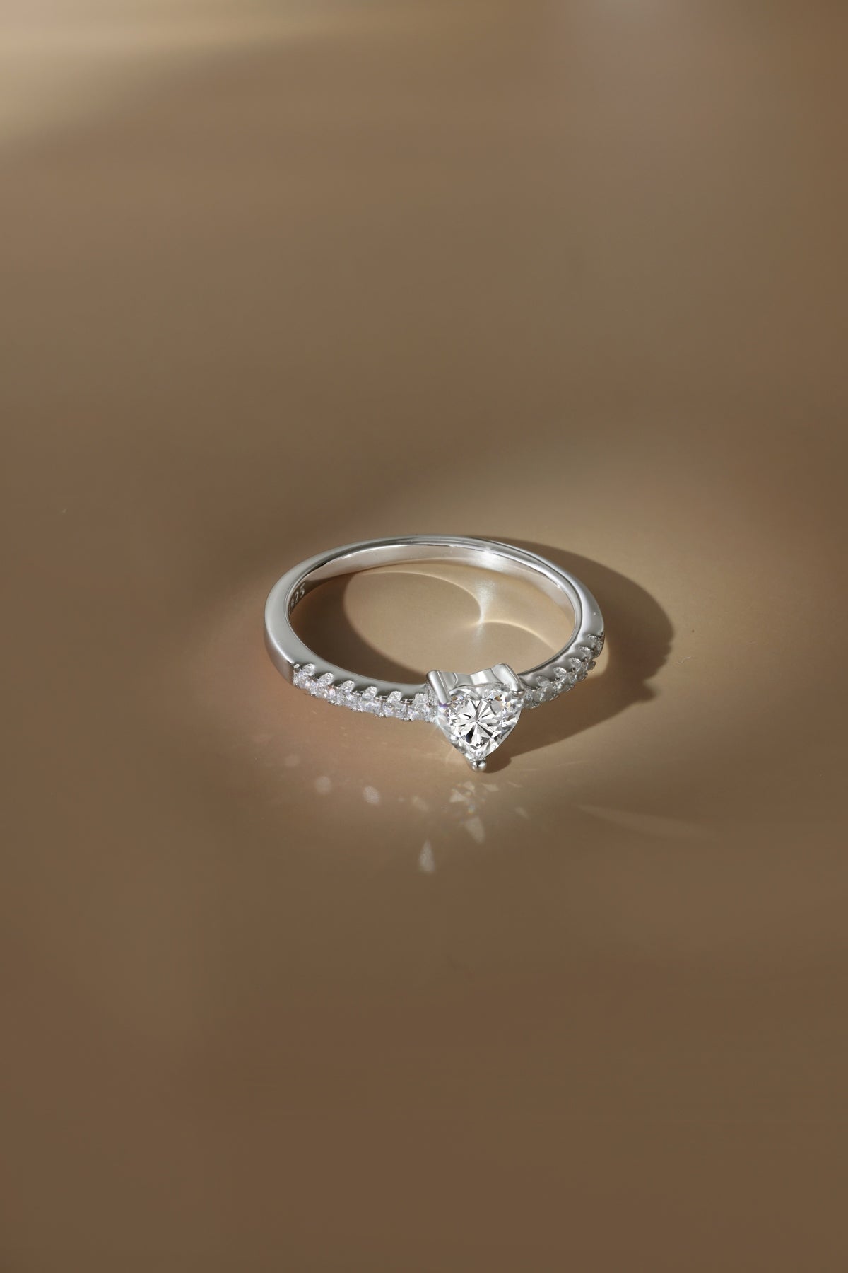 “Amora” Heart-Cut Moissanite Ring