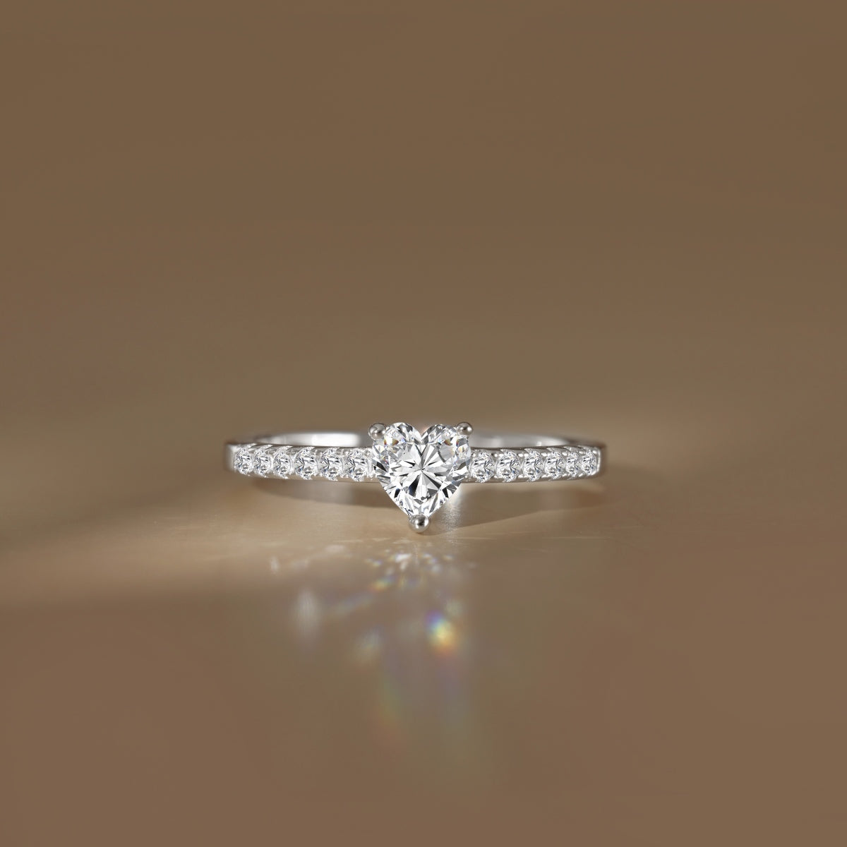 “Amora” Heart-Cut Moissanite Ring