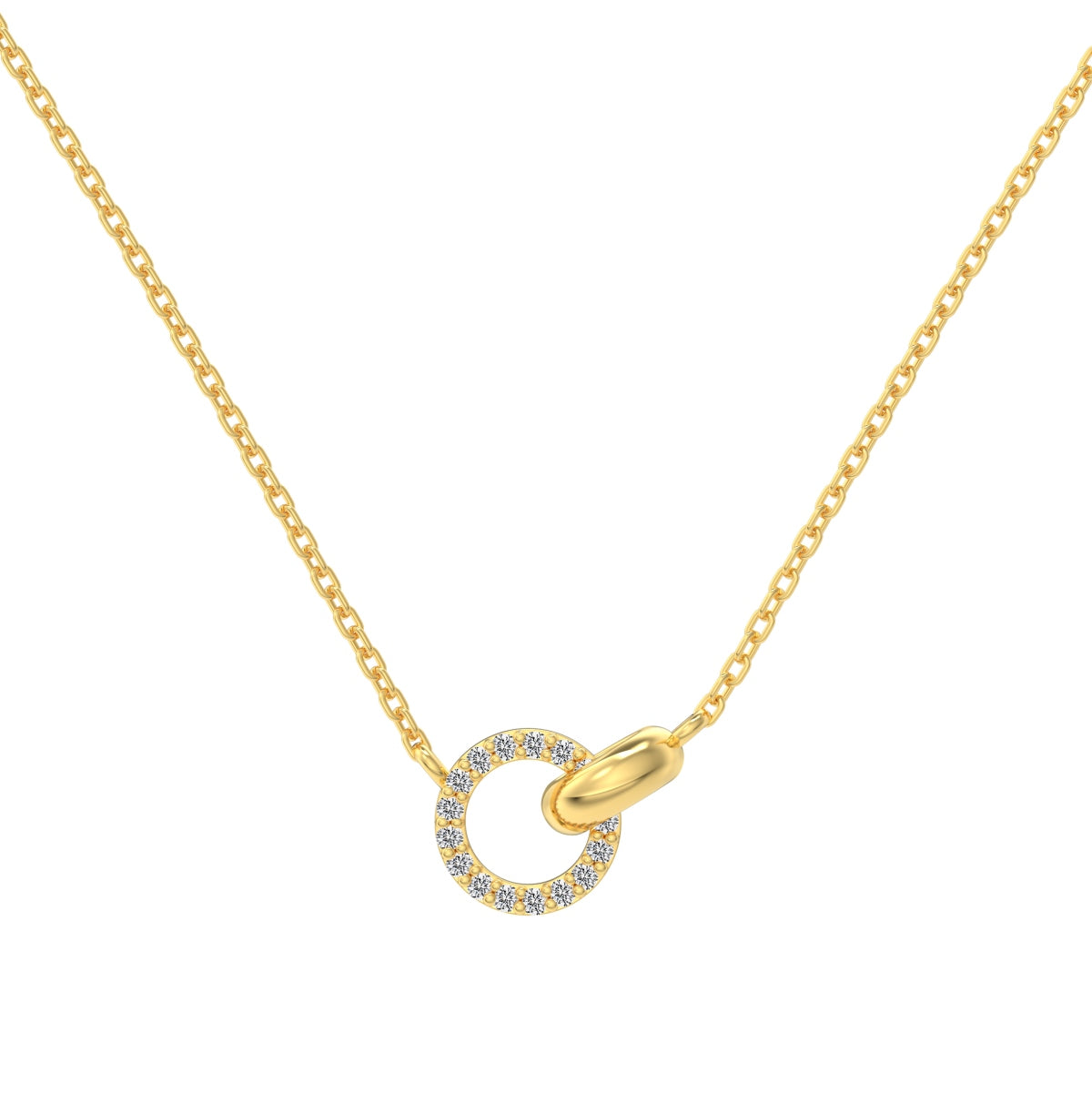 "Linked Grace" Circle Pendant Necklace Connection in Form. Sparkle in Spirit.