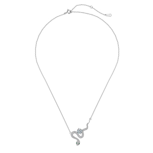“Serpentina” Moissanite Snake Pendant Necklace