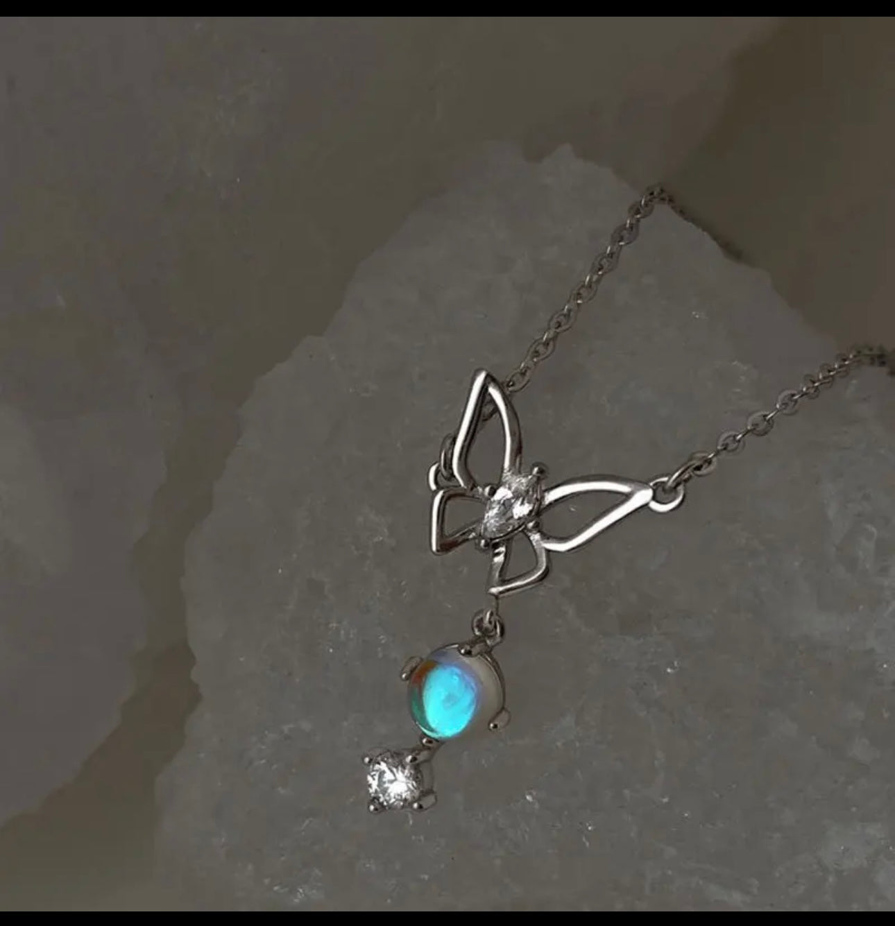 Moonstone Butterfly Necklace