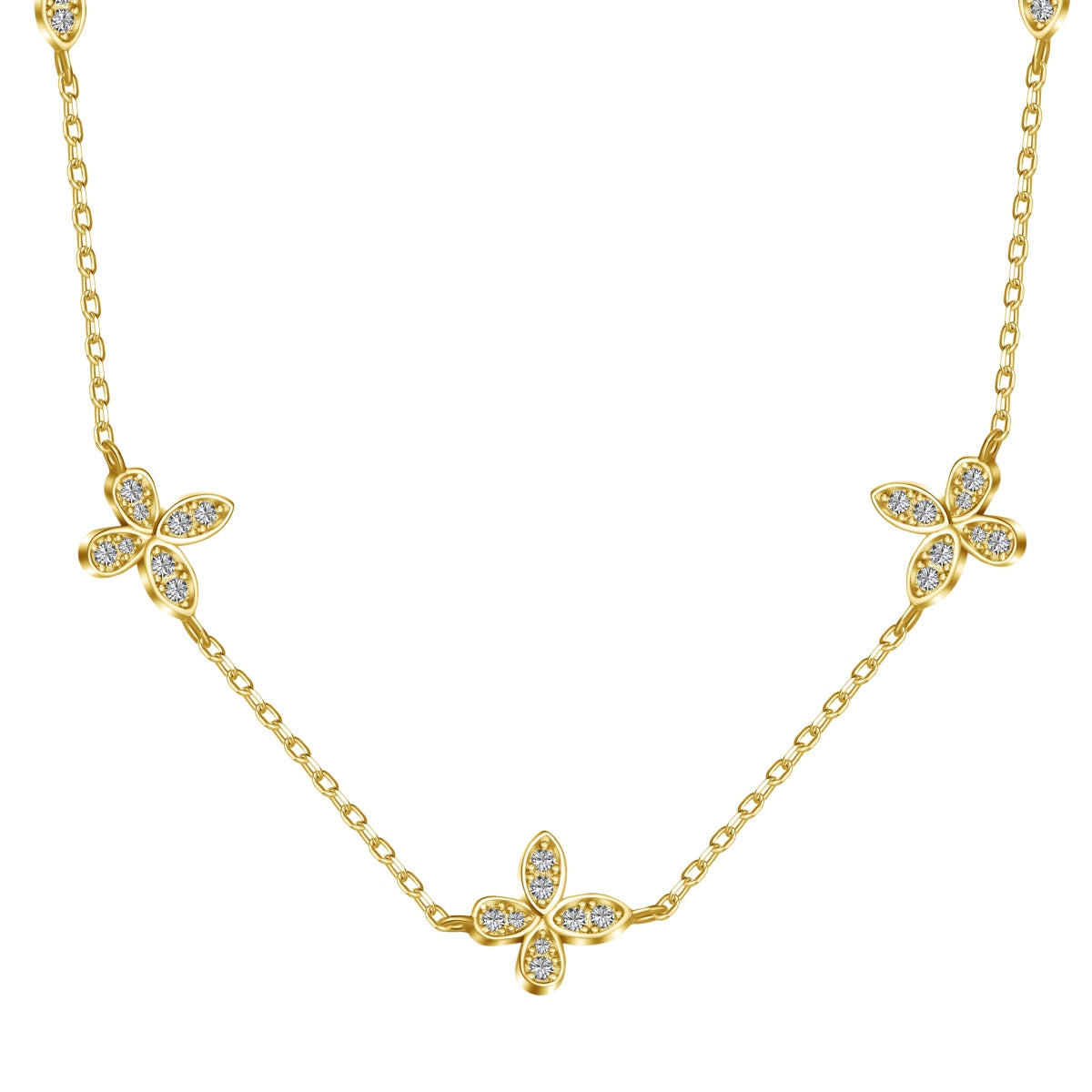 Jardin de Lune Necklace 925 Sterling Silver | 18K Gold or Rhodium Plating | 5A Cubic Zirconia
