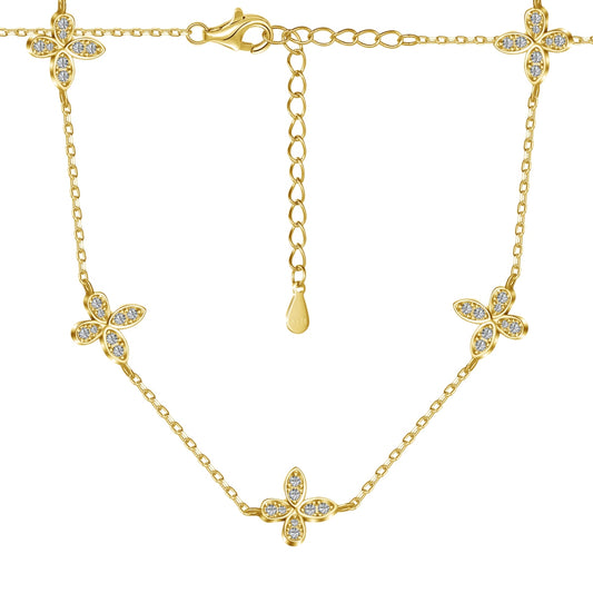 Jardin de Lune Necklace 925 Sterling Silver | 18K Gold or Rhodium Plating | 5A Cubic Zirconia