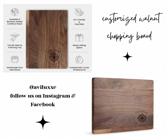 Custom Engraved Walnut Wood Cutting Board – Eco-Friendly Gift