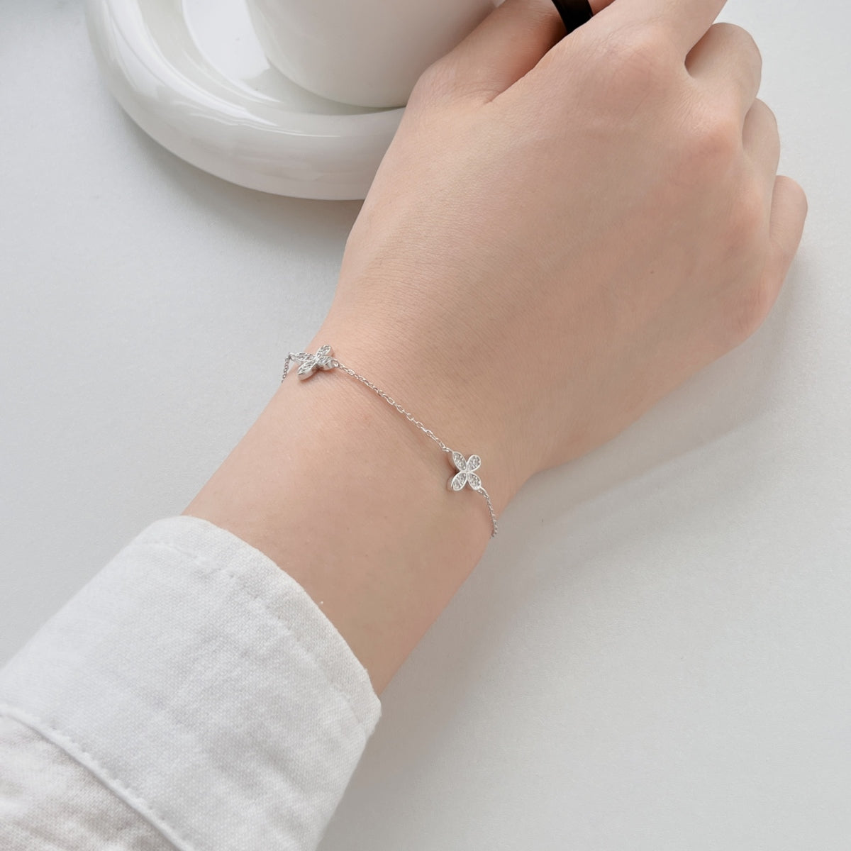 Jardin de Lune Bracelet 925 Sterling Silver | Rhodium Plated | 5A Cubic Zirconia