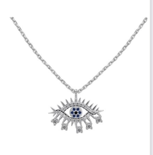 "Vigil Luxe" Evil Eye Necklace A Watchful Glimmer. A Modern Talisman.