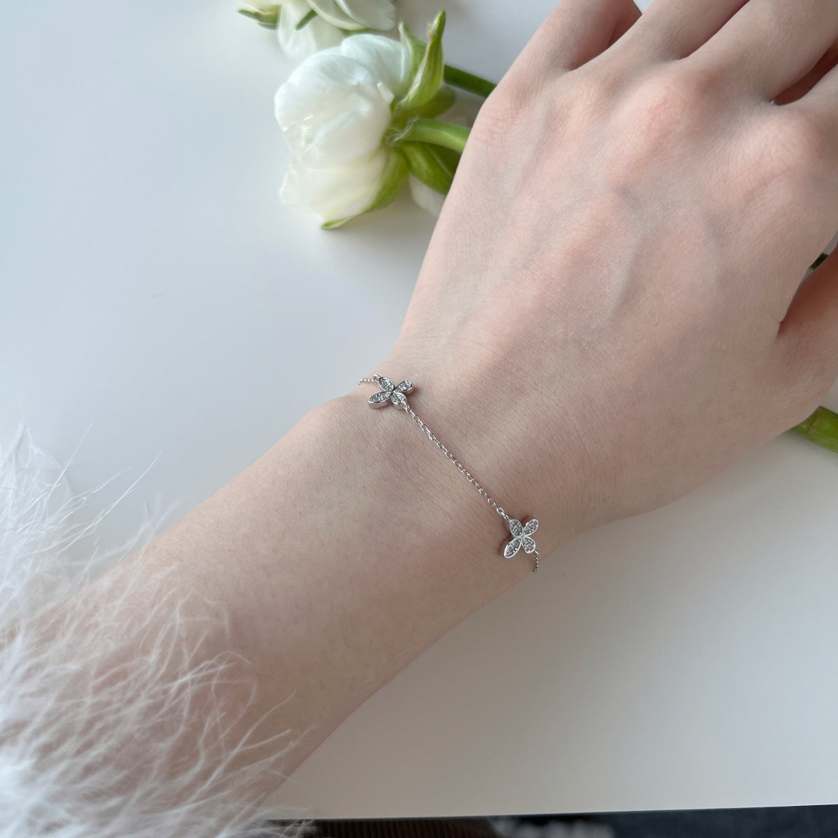 Jardin de Lune Bracelet 925 Sterling Silver | Rhodium Plated | 5A Cubic Zirconia