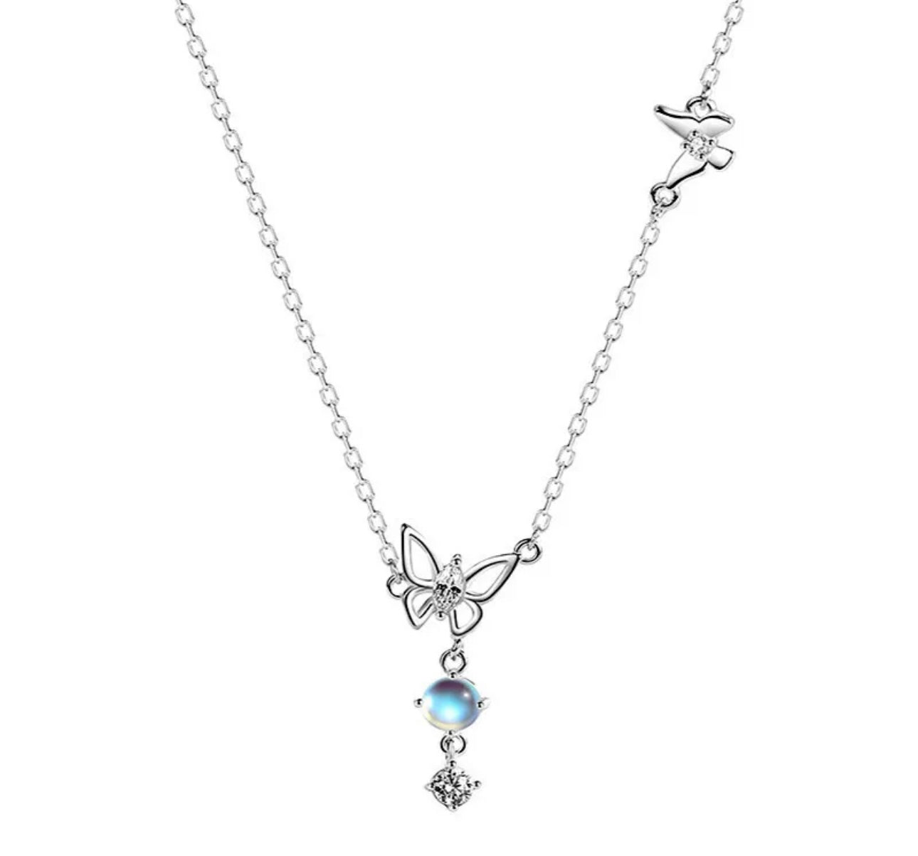 Moonstone Butterfly Necklace