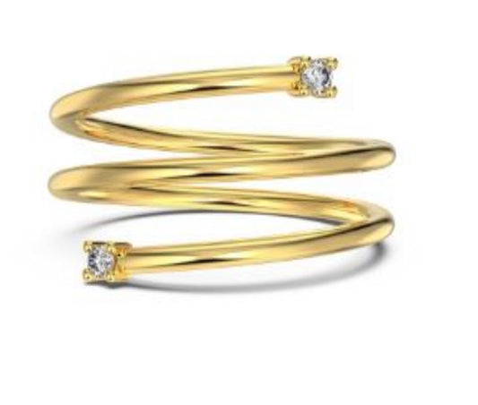 "Twist Glow" Open Ring A Whisper of Gold. A Spark of Light.