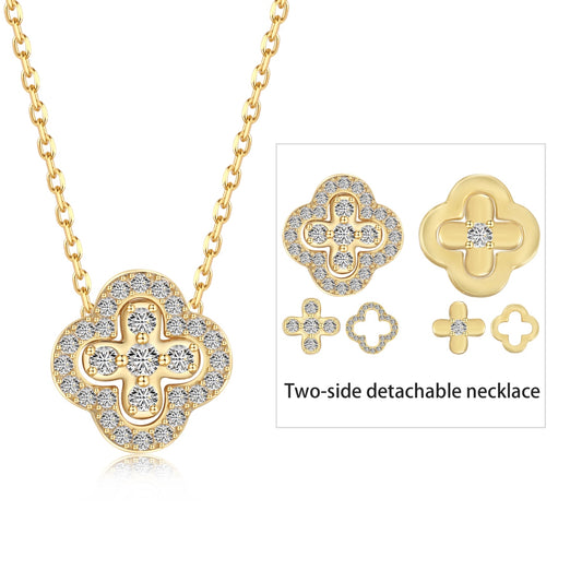 VersaClair Transforming Clover Necklace
925 Sterling Silver | 18K Gold Plated | Convertible Design
